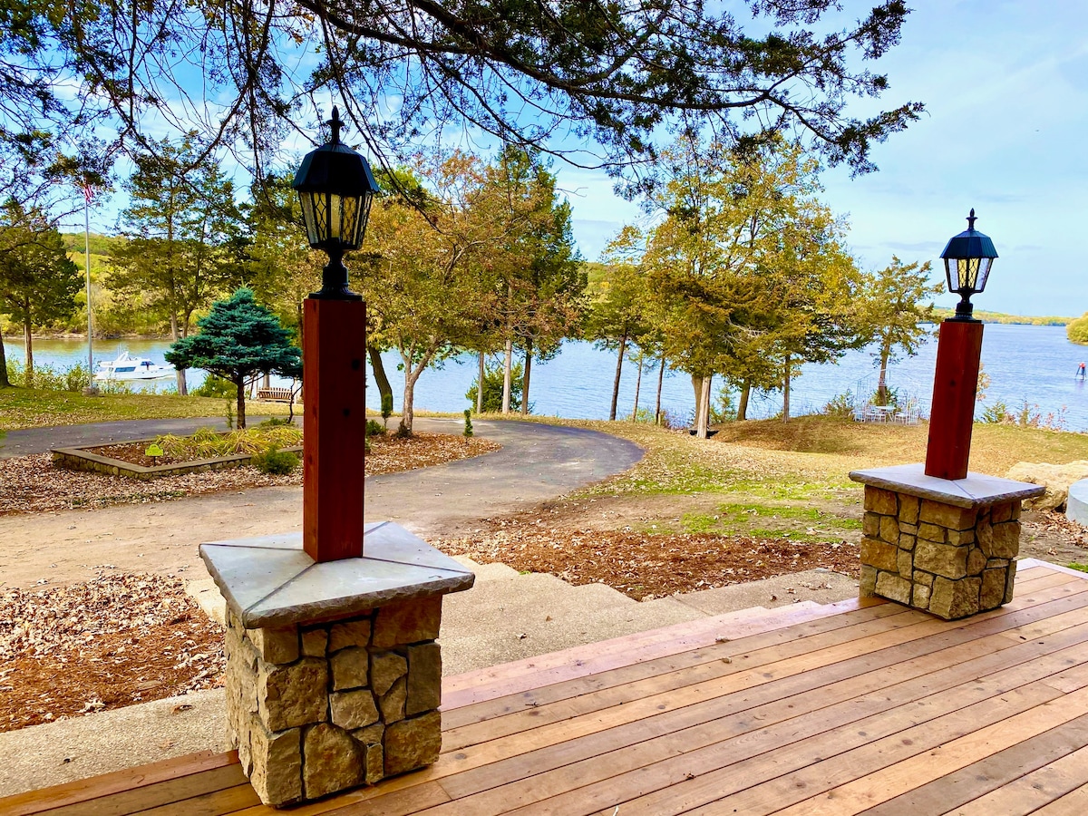 River and wooded grounds viewed from the porch