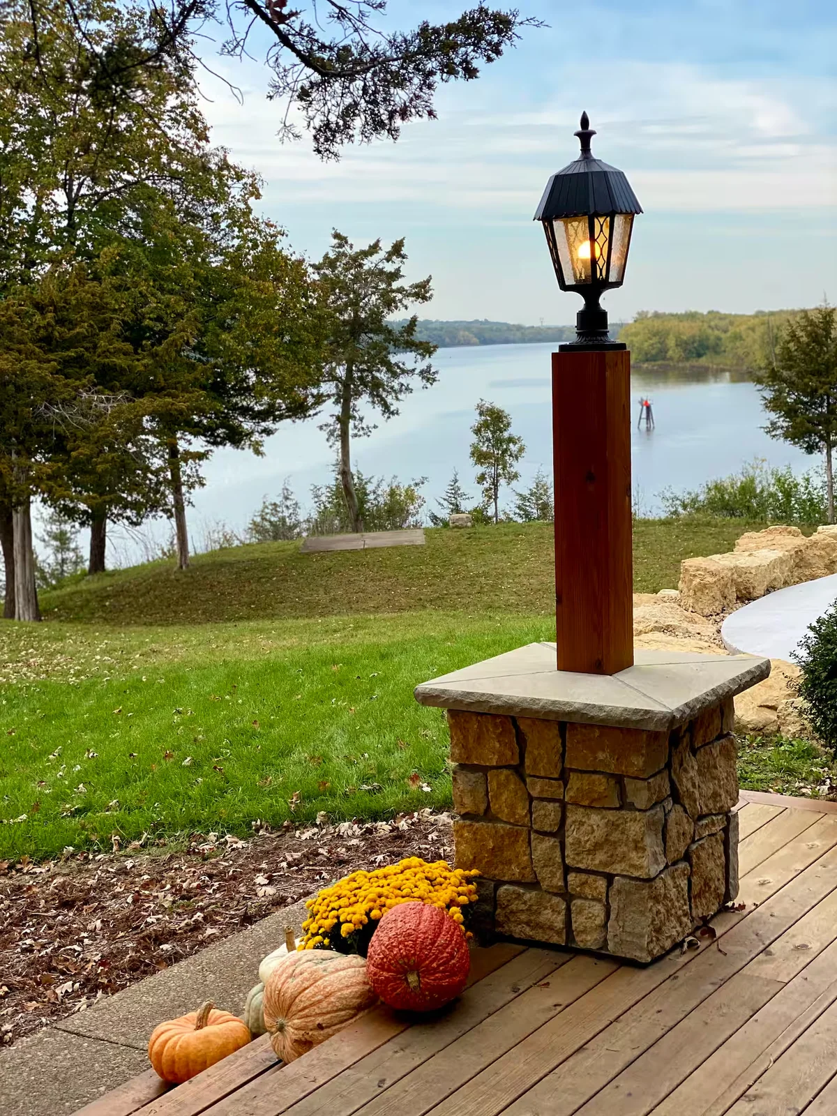 Mississippi River view from the front steps at Grey Cloud Island