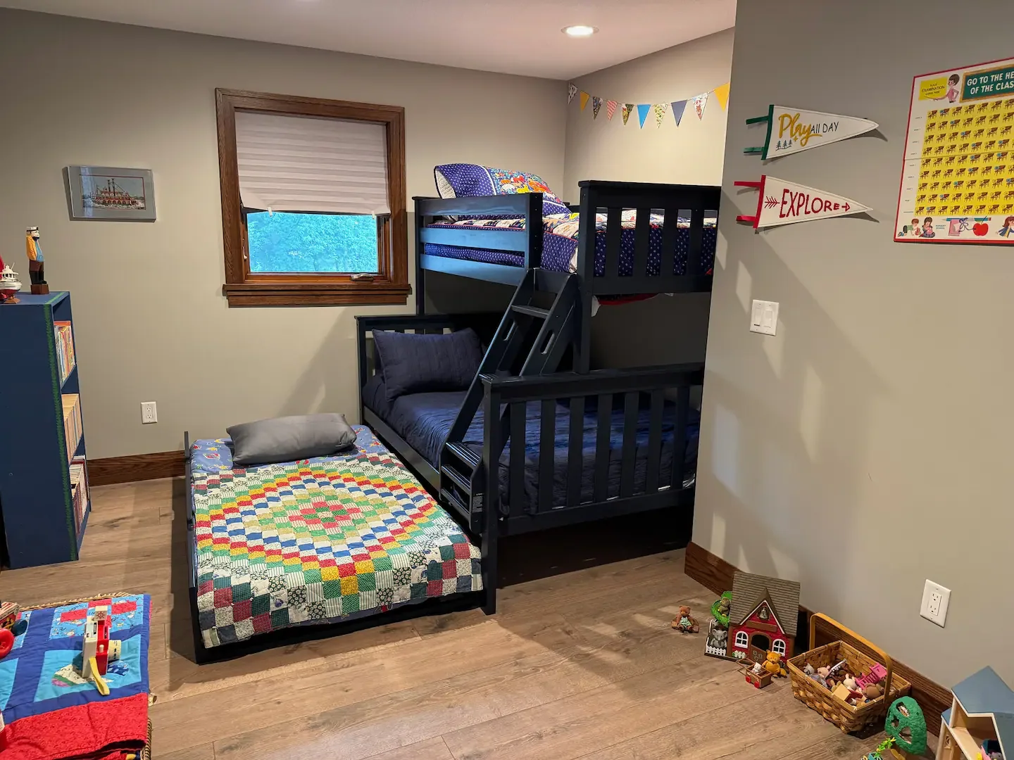 Sleeping and play space in the attached guest house